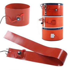 Chauffe-F&ucirc;t M&eacute;tallique 1000 W, Chauffe-F&ucirc;t &Eacute;lectrique Standard 60-200 L (44 Gallons) Avec Coussin en Silicone, Temp&eacute;rature R&eacute;glable de 30 &Agrave; 150 &deg;C, Bande Chauffante pour F&ucirc;t (250 * 1140mm 1200W) (Boaby, neuf)