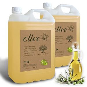 GPQ - Gel/Shampoing 2en1 OLIVE | 2 Bidon x 5 L. | Équipements Hôtel | Avec huile d'olive, revitalisant, sans paraben | Pour Hôtel, Gîte, Croisière, Camping, Gym, B&B | Fabriqué UE (GESPROQUIMIA, neuf)