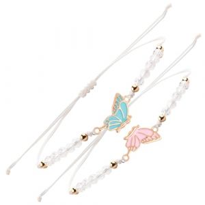 Bracelet D'amiti&eacute; Papillon, 2Pcs Meilleur Ami Bracelet, Bracelet Amiti&eacute; pour 2, Papillon Bracelets Cadeaux pour les Couples et le Meilleur Ami (Rfervgauk, neuf)