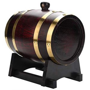 TARSHYRY Fût de Vieillissement en Chêne de 5 L avec Support pour Whisky, Port de Rhum pour Améliorer la Saveur et la Douceur, Essentiel pour le Bar à Domicile, Fût de Fermentation en Bois pour (Mateisy, neuf)