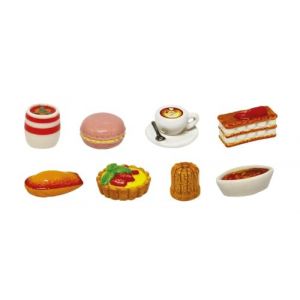 LEBHAR FABOLAND - Fèves Café Gourmand, DV2781 - Série de 8 Sujets en Porcelaine pour la Galette des Rois (FABOLAND, neuf)