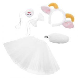 Abaodam Serre-t&ecirc;tes Oreilles Agneau Bandeau Agneau avec Corne de Mouton Peluche Queue de Mouton et N&oelig;ud pour D&eacute;guisement Gar&ccedil;on Fille (Asa Jia, neuf)