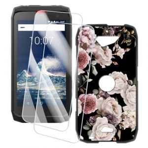 OAGELIM 2 Pack Prot&egrave;ge-&Eacute;cran + Coque Compatible avec Crosscall Action X3 (5 Pouce) Coque Impression Artistique Personnalis&eacute;e et Film Verre Tremp&eacute; (Fleurs) (MILEGAO, neuf)