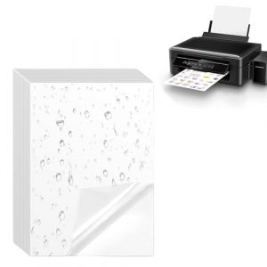 Papier Autocollant Transparent, Papier Autocollant Imprimante, Film Adh&eacute;sif Transparent D'impression, &Eacute;tiquettes Adh&eacute;sif A4 pour Imprimantes Jet D'encre Et Laser, Id&eacute;al pour Imprimer Des Affiches (DONGFENGHOUSE, neuf)