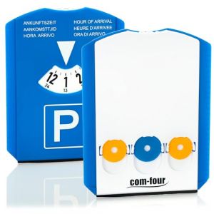 com-four&reg; 2X Disque de stationnement - grattoir &agrave; Glace - parco Mettre avec Rebord en Caoutchouc et jetons pour Caddie (02 pi&egrave;ces - Disque de stationnement avec Puce) (COM-FOUR  Vertriebs GmbH, neuf)