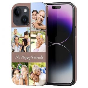 Easycosy Coque Personnalisée Photo & Texte Double Couche pour iPhone 16 15 14 13 12 11 Pro/Max/Mini XR X XS Max Coque Personnalisable Etui en TPU Souple Antichoc Cadeau Personnalisé pour Ami Famille (Easycosy Home, neuf)
