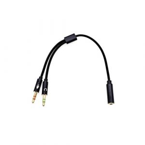 JZK 3.5mm micro/casque répartiteur câble, adaptateur répartiteur CTIA femelle 3.5 mm vers 2 mâles, connecteur jack plaqué or pour PS4, pour Xbox, PC, ordinateur portable et haut-parleur (Union Max, neuf)