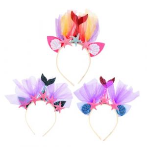 Ipetboom Lot de 3 Bandeaux Sir&egrave;ne pour Gar&ccedil;on et Filles, Accessoire Cheveux &agrave; Paillettes Dor&eacute;es, Bandeaux Th&egrave;me Plage &Eacute;toiles de Mer, pour F&ecirc;te et D&eacute;guisement Gar&ccedil;on et Filles (KinRoZ, neuf)