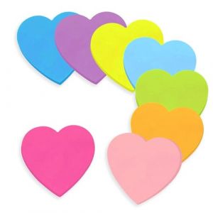 Lot de 8 blocs de notes en forme de c&oelig;ur autocollants 240 feuilles-Notes multicolores autocollantes - Bloc de notes &agrave; message-Autocollants pour bureau, &eacute;cole, maison- papier transparent (JingXuan-shop, neuf)