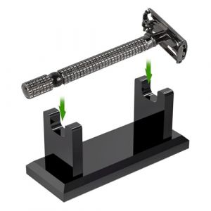 Support de rasoir horizontal pour douche, rasoir de rasage, organiseur en acrylique avec base antidérapante, design peu encombrant pour homme, papa, coiffeuse, toilettage, voyage, douche (zuaseld, neuf)