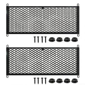 Emiif Lot de 2 Filets de Rangement pour Camping-Car, Coffre avec Cadre en Plastique, Sac de Rangement en Maille pour Caravane, Camping-Car, Bateau, Camion - 25 x 60 cm (Wintop-eu, neuf)