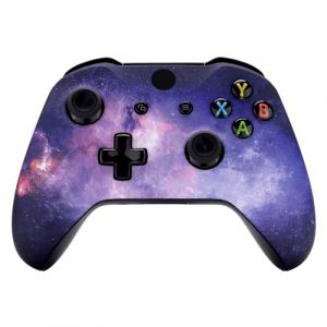 eXtremeRate Coque Avant de Remplacement pour Xbox One S/X Manette, Coque Avant avec Motifs pour Xbox One S/X Manette (Modèle 1708), Nébuleuse Violet (Easequote-Store, neuf)