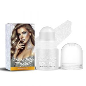 Gels à Paillettes Roll-on pour le Corps, Peinture Holographique à Paillettes, Shining Glitter, Maquillage de Sirène, Gel Pailleté, Convient pour les Festivals et les Fêtes, Noël, Halloween (Blanc) (SLIAN-EU, neuf)