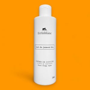 Ecrinblanc Crème de Douche au Lait de Jument, 200ml, Formule 2-en-1 Corps et Cheveux, Parfum Amande (Ecrin blanc, neuf)