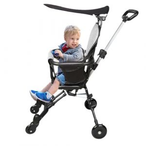 Poussette pliable, compacte et portable avec syst&egrave;me de poussette + toit solaire pour les b&eacute;b&eacute;s de la naissance &agrave; 25 kg (Willanmd, neuf)