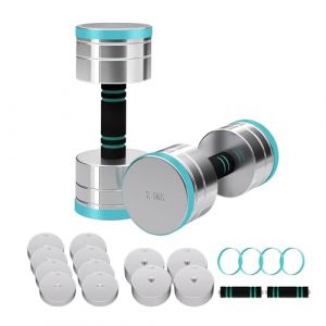 Moziel Lot de 2 Halt&egrave;res 7,5kg en Acier - Halt&egrave;res R&eacute;glables Compacts - pour Sport &agrave; Domicile Gym Fitness A&eacute;robic (Julileo, neuf)