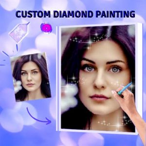 Dessin diamant personnalisé Kits de peinture complet pour adultes Photo personnalisée personnalisée Dessin diamant | personnalisez votre propre image diamant rond personnalisé | Foret carré 90x130cm (HUIXINWEILUOEU, neuf)