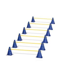 GHB Ensemble de Haies d'agility 12 c&ocirc;nes 18 Barres, Set d'obstacles pour Chiens, Accessoire d'entra&icirc;nement de Football pour Le Travail de Coordination avec Sac de Transport (HARKALY BINA Kft., neuf)