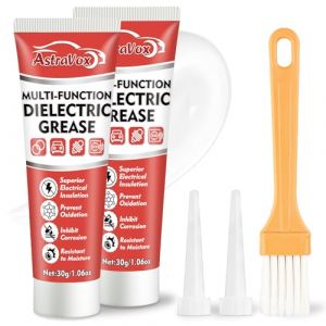 AstraVox Graisse Di&eacute;lectrique, Avec Pinceau, Graisse Silicone Pour Connecteurs &Eacute;lectriques, Bougies d'Allumage, Joints Toriques, Joint Robinet, Filtre &agrave; Eau, Protection d'Isolation, &Eacute;tanche (2) (EUAstraVox, neuf)