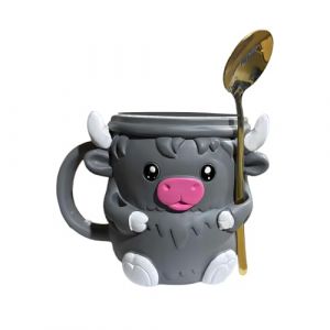 Tioheam Porte-Glace | Housse Isotherme Vache Highland Pour Pots &agrave; Glace,Tasse Anti-Fuites D&eacute;coration Maison pour Dessert &Eacute;t&eacute; Ext&eacute;rieur Camping Vacances (wandaximaoyi, neuf)