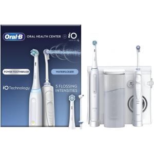 Oral-B Irrigateur de centre de santé buccale : hydropulseur, 1 buse oxyjet, 1 buse jet d'eau, 1 brosse à dents électrique iO4, 2 têtes de brosse à dents (BestBuy-FR, neuf)