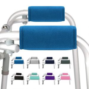 supregear Poignées Rembourrées pour Déambulate, 2-Paquet Coussinets pour Poignée Confortable Doux pour Fauteuil Roulant à Béquille Walker, Accessoire de Mobilité Respirant Antidérapant (Aqua) (J&D Tech FR, neuf)