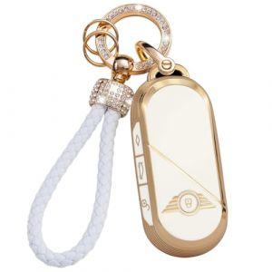 KUNIO Coque de cl&eacute; pour BMW pour Mini Cooper Countryman One 2023 2024 2025 TPU cl&eacute; de voiture protection bling porte-cl&eacute;s cadeau pour Mi-NI-1 (KUNIO, neuf)