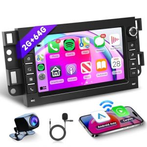 2G+64G Sans Fil Carplay Android 13 Autoradio 2 Din pour Chevrolet Aveo Captiva Epica Holden Daewoo Pontiac 7 Pouces Autoradio Android Auto GPS Navi WiFi Mirror Link Bluetooth FM/RDS/EQ Caméra de Recul (Rimoody Direct, neuf)