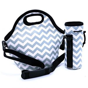 Case Wonder Sac Isotherme Repas Neoprene Pliable Sac Repas/Lunch Bag/Sac &agrave; D&eacute;jeuner avec D&eacute;tachable Ajustable Bandouli&egrave;re, Garde La Nourriture Fra&icirc;che pour Enfant Femmes Scolaires(Gris Sac) (AF-WAN, neuf)