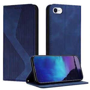 Fatcatparadise Coque pour iPhone 6S Plus/6 Plus, Coque iPhone 6S Plus/6 Plus (5,5 Pouces), Housse en Cuir PU Portefeuille Rabat Clapet Case Porte Carte Magn&eacute;tique Etui de Protection Flip Case (Bleu) (Oldwen, neuf)
