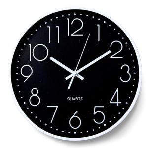 YSWOVUO 30cm Horloge Murale Silencieuse sans Tic-tac, Pendules Murales Décorative Ronde, Chiffres Arabes Murale Facile à Lire, Horloge Murale à Quartz pour Chambre, Salon, Cuisine, Bureau (DUMI GUNNROM S.R.L., neuf)