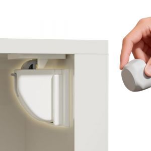 S&eacute;curit&eacute; Placard Enfant & Tiroirs &ndash; Serrure Magn&eacute;tique Invisible, Bloque Porte B&eacute;b&eacute;, S&eacute;curit&eacute; Porte Enfant, 4 Serrures + 1 Cl&eacute; (Safetydad, neuf)