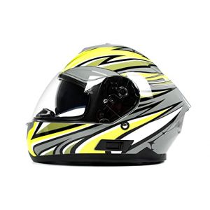 BHR Casque de moto intégral avec double visière 814 RIDE | Casque de moto intégral homologué ECE avec visière double anti-rayures | Casque de moto femme/homme avec libération micrométrique | Wind Rose (BHR S.p.A., neuf)