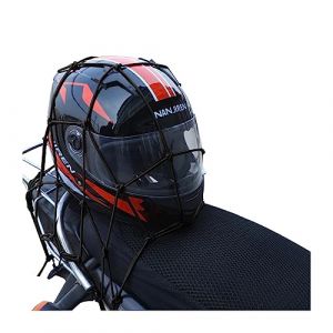 JNNJ Filet à Bagages Elastique, 30 X 30cm Filet de Bagage de Moto & Vélo, Filet pour Casque Moto avec Crochet, pour Vélo Moto Fixer Casque Bagage Cartable Sac Filet Transport(Noir) (KJHmaoyi, neuf)