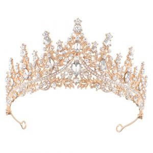 DRESHOW Couronne d'anniversaire pour Femmes Tiare de Cristal pour Filles Accessoires de Cheveux Tiare de Mariage Couronne de Princesse Paillet&eacute;e Serre-t&ecirc;te de F&ecirc;te Diad&egrave;mes pour Femme (Dreshow, neuf)