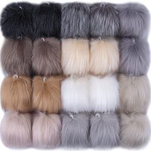SIQUK 20 Pi&egrave;ces Fausse Fourrure Pompon Fausse Fourrure Boule Fourrure Pom Pom avec Boucle &Eacute;lastique pour Chapeaux Bonnet Porte Clef &Eacute;charpes Gants Sacs Accessoires, 10 Couleurs (Siquk EU, neuf)