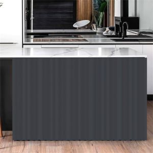 Highdi Rideau Armoire Cuisine Courts, Meuble Rideau Cache Placard Anti Poussière Auto-Adhésif sans Perçage pour sous Evier, Cuisine Porte de Placard, Étagères (Gris foncé,80 * 140cm) (Highdi, neuf)