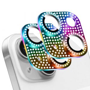 LucBuy 2 Pièces Protecteur D'objectif D'appareil Photo en Diamant Brillant pour iPhone, Métal 3D Strass Téléphone Décoré, Protection Complète Arrière Caméra Coque pour iPhone 11 (LucbuyEU, neuf)