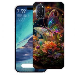 WUACYEAMING Coque pour Oppo A72 4G/A52/A92 4G Pouces,Anti-Jaunissement &Eacute;tui de Protection Antichoc,Motif &Eacute;tui Finition Premium Silicone Housse Cover TPU Transparente-(Fleurs Papillons) (WUACYEAMING, neuf)