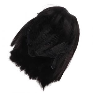 Perruque Bob Noire Réaliste, Cheveux Synthétiques Résistants à la Chaleur, Perruque Courte et Lisse avec Frange, Confortable à Porter, Adaptée aux Femmes (salmueu, neuf)
