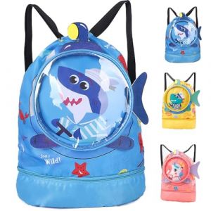 FaJoek Sac à Cordon Enfant de Natation, Sac Piscine Enfant, Étanche Sac à Dos à Cordon, Sac à Dos Sport Enfant, Sac Piscine Etanche, Sac de Sport Étanche à Sec et Humide (Bleu) (XHSHUN, neuf)