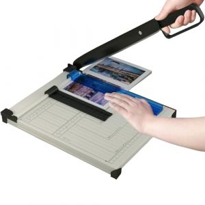 A4 Massicot, Coupe Papier avec Base en M&eacute;tal, Protection de S&eacute;curit&eacute; et Ajusteur de Papier Magn&eacute;tique, B5 A5 B6 B7 Guillotine pour Home, Capacit&eacute; 15 feuilles, Parfait pour Photo, Papier, Blanc (Kasadin, neuf)