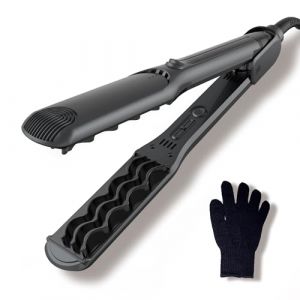 Fer a Gaufrer Les Cheveux, Gaufrier Cheveux, Hair Crimper 110-240V avec 3D PTC Ceramic pour Volumisant, Curling Iron avec Température Réglable Et écran LCD (SHUANG DING XIN, neuf)