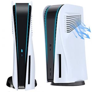 ElitePlay Fa&ccedil;ade blanche pour PS5 avec grilles d'a&eacute;ration incurv&eacute;es de rechange pour Playstation 5 Disc Edition (ElitePlay, neuf)