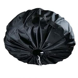 GIMOCOOL Couverture de Pneu de Roue de Secours Universelle,Housse de Pneu de Secours en Tissu Oxford Noir,Housse de Pneu de Secours &eacute;tanche et Anti-UV pour Camping-Car, Bateau, remorque (herin, neuf)
