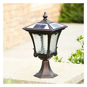 Lampe de Poteau Lampe Pilier Portail Ext&eacute;rieur LED Post de poteau solaire Lautres de jardin ext&eacute;rieur, lampe chaude du poteau de poteau blanc, IP65 Lanterne du post moderne imperm&eacute;able, for la cl&ocirc;ture (dianyariyongpin, neuf)