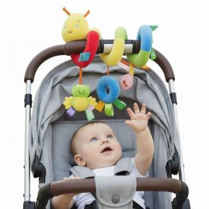 JYNVO Spirale d'activit&eacute; B&eacute;b&eacute; Gu&ecirc;pe, Jouet Poussette B&eacute;b&eacute; avec Hochet, Accroch&eacute; &agrave; Poussette/Lit/Porte-B&eacute;b&eacute;, Jouet &Eacute;veil pour 0-12 Mois (ROBFLOR MARKET CARS, neuf)