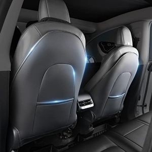 Gelivable Protecteur de siège Tesla Model 3 Y Protecteur de Dossier de siège Enfant Model S X Protecteur de Coup de Pied de siège 2021-2024,imperméable et Facile à Nettoyer,Noir 2 pièces (BMZXEU, neuf)