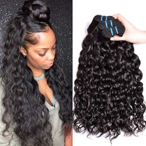 Water Wave Bundles Human Hair Court Tissage Cheveux Naturels Bouclés Meche Bresilienne En Lot Meche Naturelle Tissage Bouclé Naturel Couleur Noire Naturelle Total 300g 16 16 16 Pouce (beiyuan hair product, neuf)