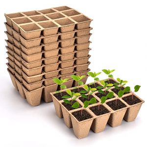 gueche 10 Pièces Pots Biodégradables, Petits Pots de Fibre, Pot Jardinage en Se avec 60 étiquettes de Plantes, Godets Semis Plantes Biodégradables, Fleurs, Pots de semences pour Jardin (Garden-EU, neuf)